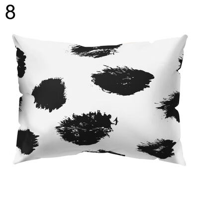 

Black White Heart Circle Throw Pillow Case Cushion Cover Sofa Bedding Articles