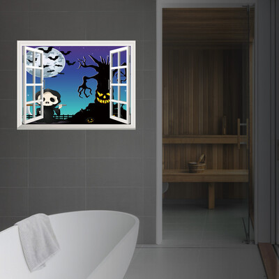 

〖Follure〗3D Halloween Horror Decor Vivid Ghost Bat Scary Wall Sticker Decal Removable