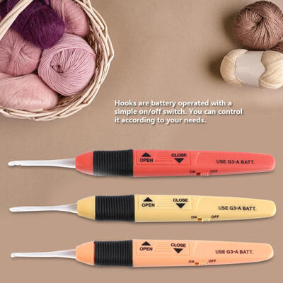 

Greensen 3PCS Led Light Up Crochet Hook Knitting Needles Weave Sewing Tool Accessories