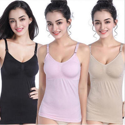 

Women Maternity Breastfeeding Clothes Tee Sleeveless Nursing Bra Shirt Tank Top
