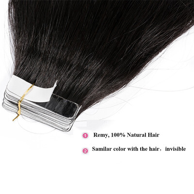 

Tape in Human Hair Extensions Highlight Balayage Long Straight Seamless Skin Weft Glue in Hairpieces Invisible 40pcs