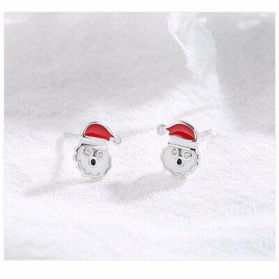 

Yoursfs New 925 silver Korean version fashion snowflake earring Simple cute Christmas hat beautiful Christmas earring Earrings
