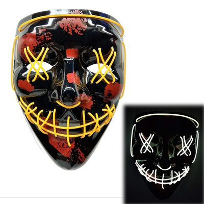 

Halloween Mask LED Maske Light Up Party Masks Neon Maska Cosplay Mascara Horror Mascarillas Glow In Dark Masque 10 Colors