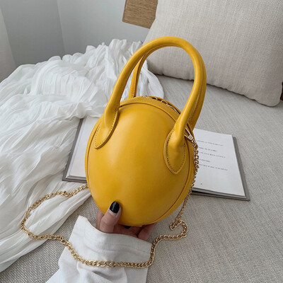 

Tailored Women Dinosaur Egg Shape Crossbody Bag Leather Bag Shoulder Bag Chain Bags