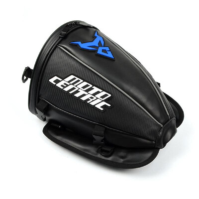 

Motorcycle Rear Bag Back Seat Bag Tail Bag Multifunction Shoulder Stocked Backpack WaterproofCarbon Fiber Stitched Leather Red