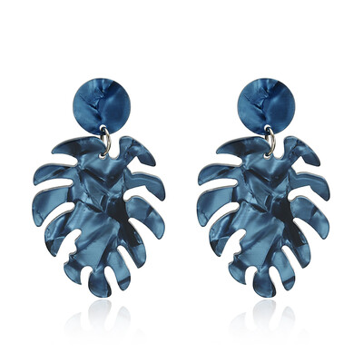 

Hot Bohemian tree leaves long pendant Acrylic earrings Multi-color Statement Women drop earring fashion luxury Acetate Jewelry