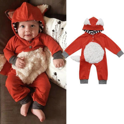 

Newborn Toddler Baby Boys Girls Fox Cotton Fur Romper Jumpsuit Outfits Clothes