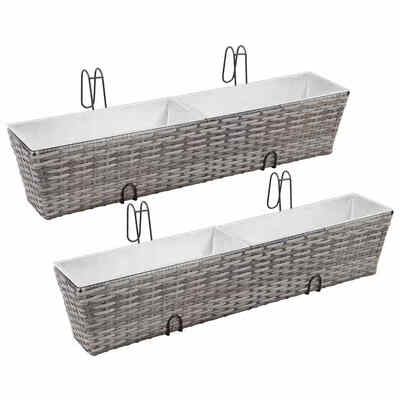 

Balcony Planters 2 pcs 315" Gray Poly Rattan