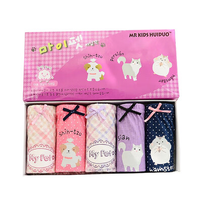 

5Pcsset Toddler Kids Girls Panties Cotton Cute Breathable Soft Cartoon Print for Children Underwear Panties Briefs