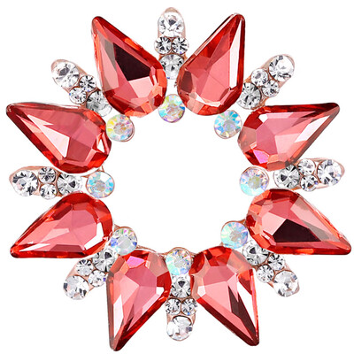 

Round Wedding Brooch Pins Zircon Crystal Rhinestones Brooches for Women