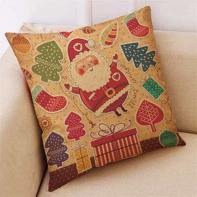 

Gobestart New Christmas Cotton Linen Pillow Case Sofa Cushion Cover Home Decor