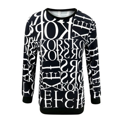 

Women Letter Print Blouse Long Sleeve T Shirt Baggy Pullover Long Top Sweatshirt