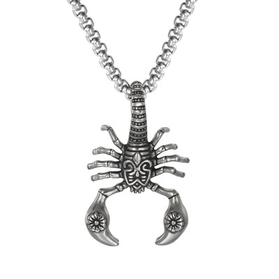 

304 Stainless Steel Big Pendants Scorpion Antique Silver 56x355x17mm Hole 12mm