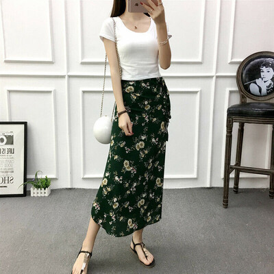 

Ladies Boho Floral Tie with Skirt Long Maxi Full Skirt Summer Beach Sun Dress
