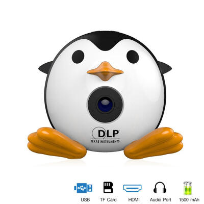 

Penguin Ultramini Handheld LED Wi-Fi DLP Projector With Ezcast Support IOS Android Windows With 1500mAh Battery