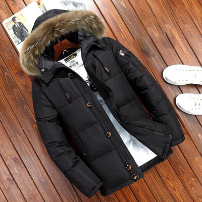 

Men Autumn Winter Outwear Tops Long Sleeve Warm Button Down Jacket Hooded Coat