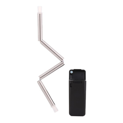 

2019 Foldable Straw 23cm Collapsible Reusable Straw Stainless Portableravel Final Outdoor Household Multinational shipping