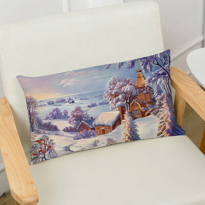 

Tailored Merry Christmas Linen Pillow Cases Sofa Rectangle Cushion Cover Home Decoration
