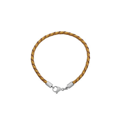 

Braided Leather Cord Bracelet Makings with 316 Stainless Steel Lobster Claw Clasps Goldenrod 130x3mm