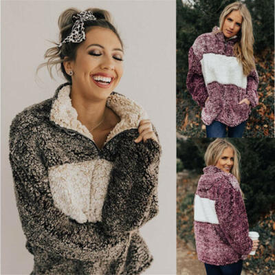 

AU Women Faux Fur Jacket Autumn Winter Pullover Warm Coat Soft Loose Outerwear