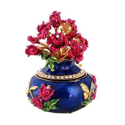 

Beauty Egg Luxury Enamel Jewelry Storage Box Easter Trinket Metal Crafts