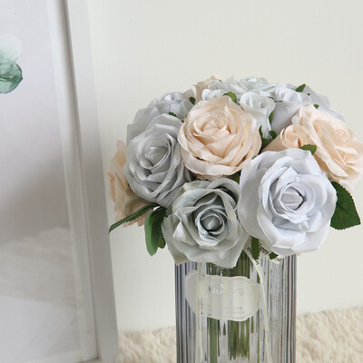 

Gobestart 8 Pcs Artificial Fake Roses Flower Bridal Bouquet Wedding Party Home Decor BU