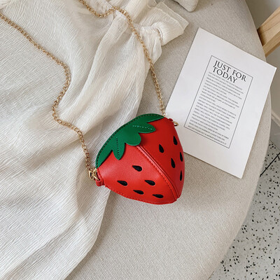 

Tailored Girl Children Cute Strawberry Leather Chain Crossbody Bags Shoulder Bags