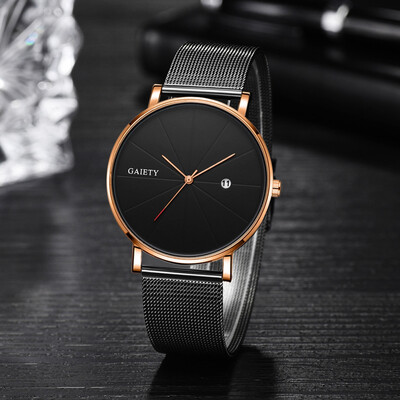 

Gobestart Fashion Simple Simple Casual Calendar Business Net With Strap Mens Watch