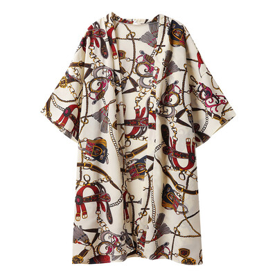 

Toponeto Women Summer Printing Open Cape Casual Coat Blouse kimono Jacket Cardigan