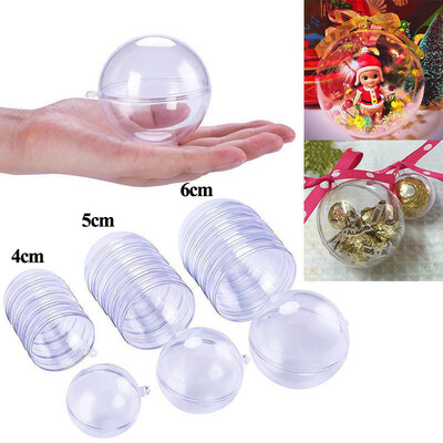 

Plastic Clear Transparent Ball Open Bauble Ornaments Christmas Decor Pendant DIY