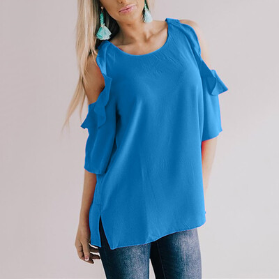 

Starmoon Womens Fashion Off Shoulder Short Sleeve Blouse Summer Casual T-shirts