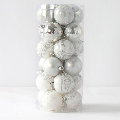 

24pcsSet Painted Mixed Christmas Balls for Window Home Furnish Christmas Decor
