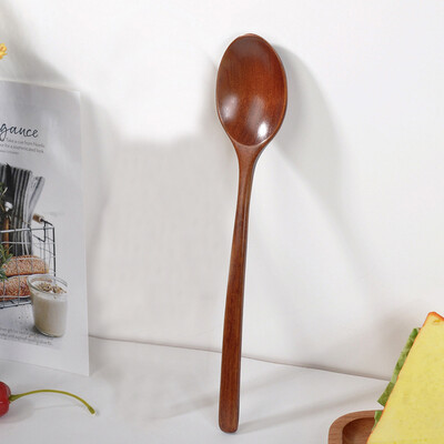 

Toponeto Wooden Spoon Fork Bamboo Kitchen Cooking Utensil Tools Soup-Teaspoon Tableware