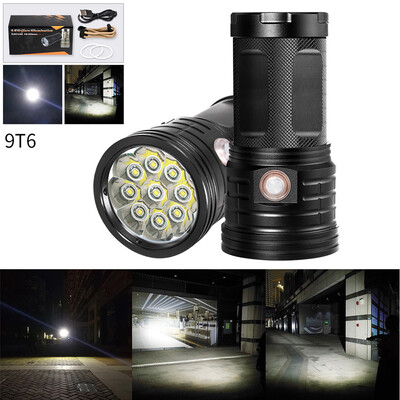 

Saidsome Outdoor 9X T6 LED 3 Modes Flashlight Pro LED Flashlight Torch Lamp 18650 flashlight lamp