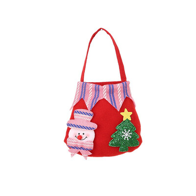 

Merry Christmas Red Candy Bag Christmas Tree Print Pouch Reusable Mini Handbag Xmas for Home Party New Year Decor Gift