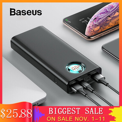 

Baseus PD30&USB30 20000mAh 18W Quick charge powerbank for MacBook digital display power bank for iphoneHuaweiSumsung