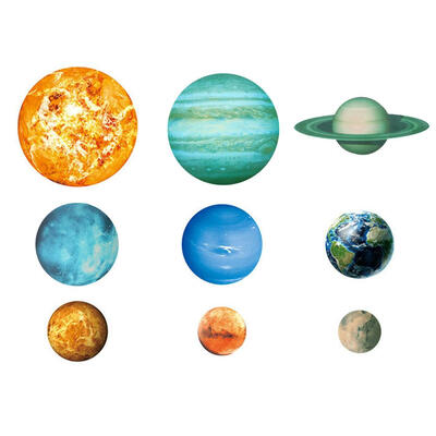 

9pcs Cosmic Nine Planets Luminous Stickers Solar System Star Wall Stickers