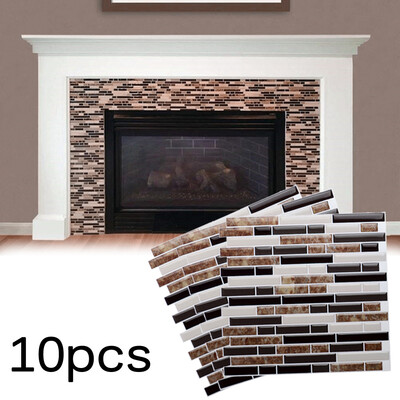 

10pcs Household 3D PVC Self-Adhesive Wall Sticker Panel Living Room Decor Pack