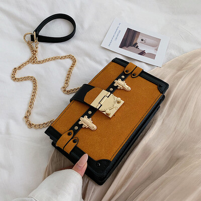 

Yangqi bag womens bag 2019 autumn&winter new Korean version grinding small square bag simple texture chain single shoulder sa