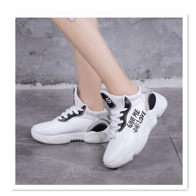 

Autumn sports womens shoes Harajuku thick-soled running shoes low to help tie running shoes round head girls solid color sports s