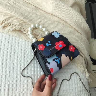 

Qiao Bani 2019 new Korean chic fashion Harajuku style pearl small square bag tide hand shoulder shoulder diagonal female bag
