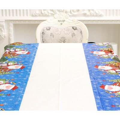 

Tailored Disposable Merry Christmas Rectangular Printed PVC Cartoon Tablecloth 110180cm