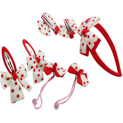 

7PcsSet Kids Girls Bow Headwear HairpinHairbandElastic Headband