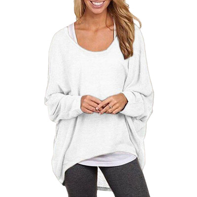

Loose T-shirt Women fake 2 pieces Tops Solid Color Ladies Autumn T-shirts O-Neck Long Sleeve T-shirts Casual female Tops