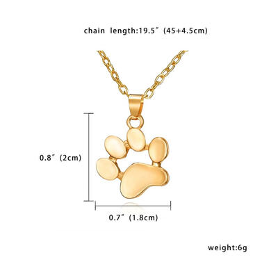 

Fashion Cute Animal Cat Claw Palm Foot Necklace Zinc Alloy Footprint Necklace&Pendants Jewelry Women Long Chain Sweater Necklace