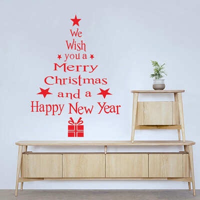 

〖Follure〗Christmas Tree Letters Stick Wall Art Decal Mural Home Room Decor Wall Sticker