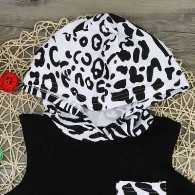 

Toddler Baby Hooded Boys Spotted Print Tracksuit Tops Shorts Pants Outfits Set