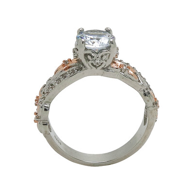 

Crystal Rhinestone Engagement Ring Creative Rose Gold Ring For Women Color Zircon Flowers Hot Round Cut