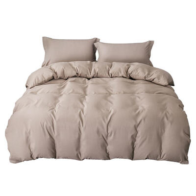 

4pcs Simple Solid Soft Bedding Set Quilt Sheet Pillowcases Home Accessories