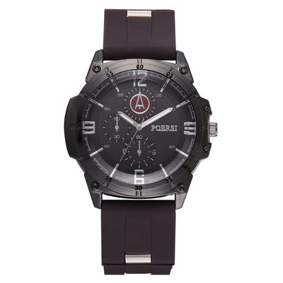 

Watch mens hot sale simple silicone three-eye quartz watch Harajuku style casual watch